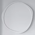 Round Mirror with Orange Frame and Irregular Edge Design for Home Decor 3d model