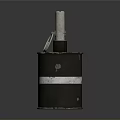 Military Hand Grenade Weapon With Cylindrical Metal Body Worn Surface White Stripe And Fuse Ring