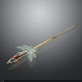 Ancient Style Sword With Green Leaf Hilt Design And Red Decorations Slender Blade