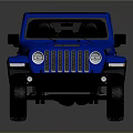 Blue Jeep SUV With Black Roof And Golden Wheels Off Road Design