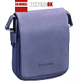 Blue Leather David Jones Shoulder Bags With Zipper Closure And Adjustable Straps