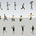 Modern multiplayer child character 3d model