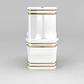 Elegant White Toilet Design With Gold Accent Lines And Modern Style
