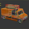 minibus minivan driverless bus school bus van box car 3d model