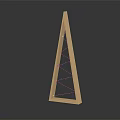 Triangular Wooden Decorative Furniture With String Lights And Base Reflection