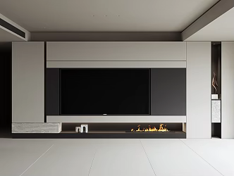 Modern TV background wall 3d model