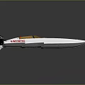 Mystic White And Red High Performance Yacht With Racing Seats And Sleek Hull Design