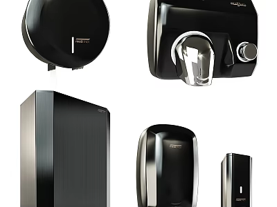 Modern Sleek Black Commercial Restroom Accessories 3d model