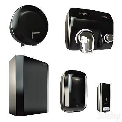 Modern Sleek Black Commercial Restroom Accessories 3d model