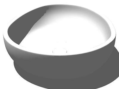 Sleek Modern White Round Ceramic Countertop Wash Basin For Bathroom 3d model