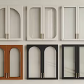 Stylish Cabinet Doors With Arched Rectangular Shapes Vertical Ribbed Glass And Colors