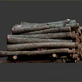 Natural Plant Wooden Sticks Stacked For Garden Decoration And Craft Use