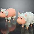 Cute Sheep Stuffed Toys In Pink And White With Round Bodies And Small Ears