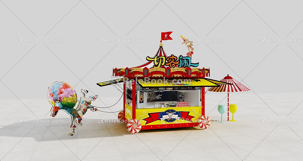 Pancake Car Food Car Water Bar 3d model