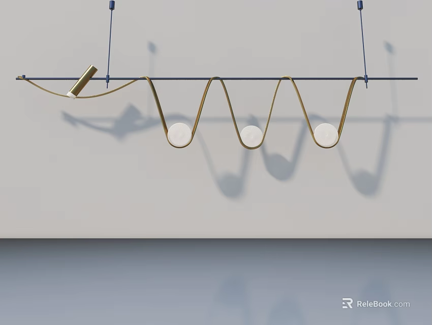 Modern Swing Door With Sleek Metal Frame And Wave Design Shadow Effect 3d model