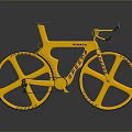 Shiny Yellow Vitesse Racing Bicycle With Streamlined Frame And Large Wheels
