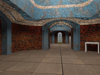 Industrial LOFT Corridor Exhibition Cabinet Art Gallery Art Gallery 3d model