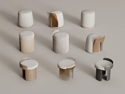 Modern Leisure Chairs With Various Leather Wood Designs And Comfortable Seats 3d model