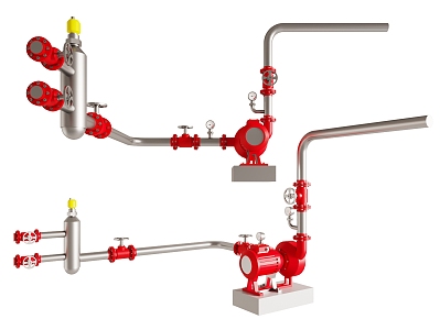 Fire sprinkler pump industrial pipeline fire pipeline fire equipment water pump booster pump 3d model