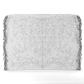 Nature Inspired Square Rug with Deer Trees River Cabin and Fringed Edges