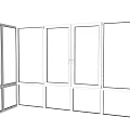 Modern sliding window folding angle sliding window glass window single window double window 3d model