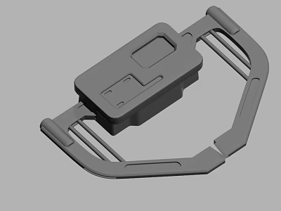 Gray 3D Rendered Structural Component With Rectangular Base And Frame Design 3d model