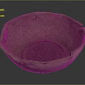 Ancient Clay Bowl With Worn Surface Chips And Earthy Yellow Rough Texture 3d model