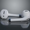 White Wireless Computer Headphones With Modern Design And Reflective Surface Finish 3d model