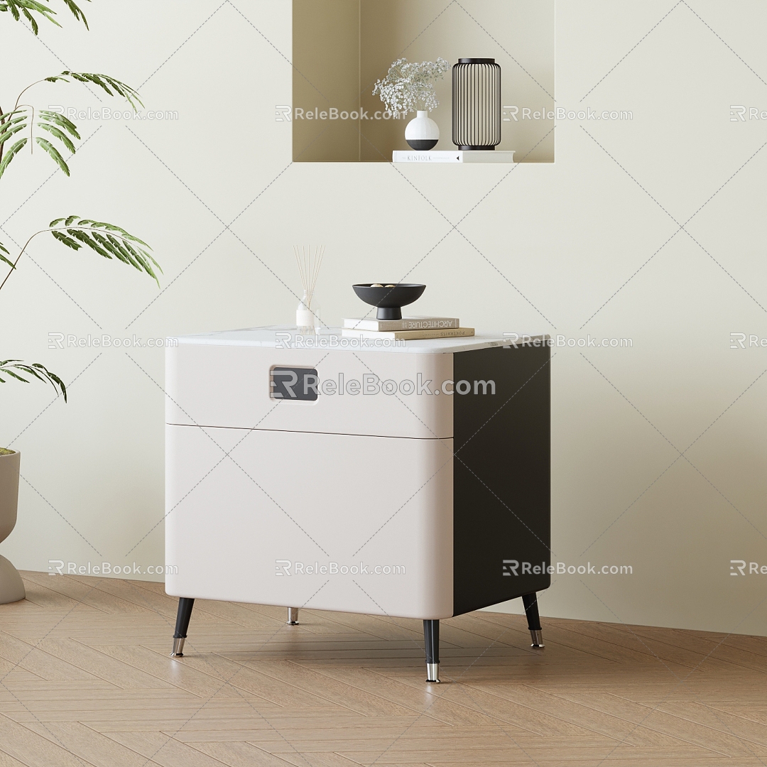 Cream bedside cabinet model