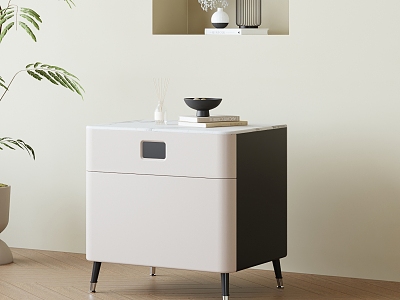 Cream bedside cabinet model