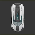 Silver and Black Sports Car With Sleek Modern Design And Carbon Fiber Roof