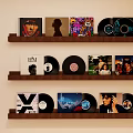 Entryway Hallway Interior With Wooden Shelves Displaying Vinyl Records And Album Covers