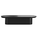 Black Modern Coffee Table with Smooth Surface Curved Edges and Minimalist Design