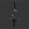 Green Black Mountain Bike With Modern Design Leaf Shaped Wheel Rims And Green Seat