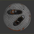 Stylish High Top Shoes Gray White Orange with Spliced Design and Laces on Metal Platform