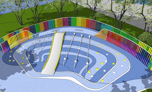 Modern Amusement Equipment Children's Climbing Slide Children's Paradise Recreation Area Facilities 3d model