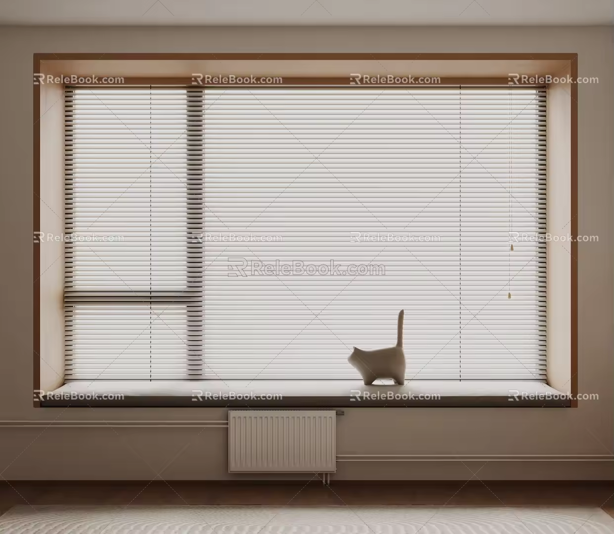 Modern Bay Window Blinds 3d model