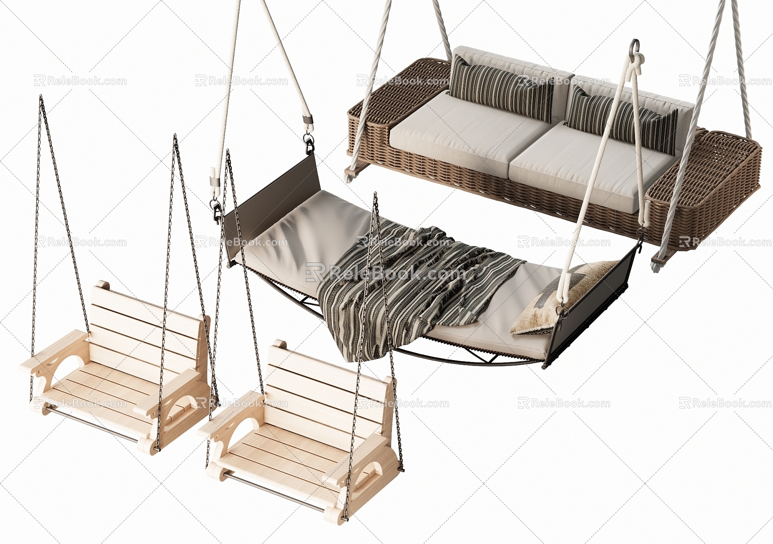 Outdoor Swing Courtyard Swing Swing Chair Hanging Chair Outdoor Rocking Chair 3d model