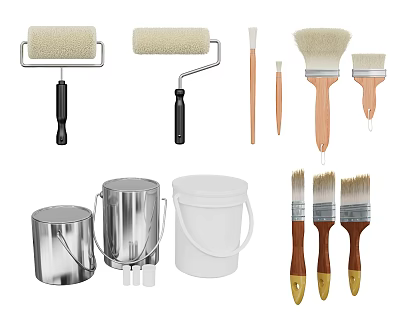 Modern brush hardware tools 3d model