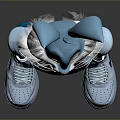 Stylish Cartoon Rabbit Character With Long Ears Blue T shirt Pants Sneakers And Necklace