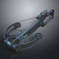 Detailed Modern Mechanical Crossbow With Metal Frame And Tactical String Structure 3d model