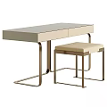 Modern Elegant Dressing Table Designs With Metal Frames And Matching Stools 3d model