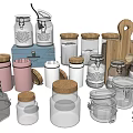 Ceramic Jars With Wooden Lids For Kitchen Storage And Decorative Organizer