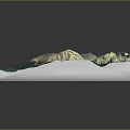 Scenic Mountain Landscape 3D Model With Green Vegetation And Winding River