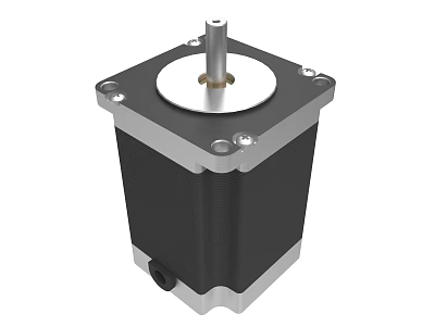 High Precision Stepper Motor with Metal Frame Mounting Holes and Rotor Shaft 3d model