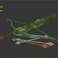 Medieval Crossbow With Wooden Stock Metal Components And Arrows On Dark Surface
