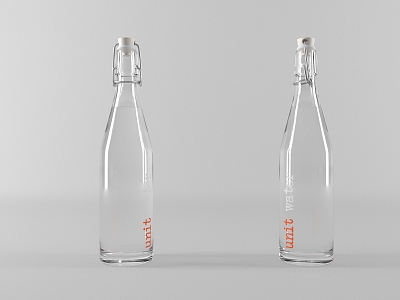 Modern pure water glass bottle 3d model