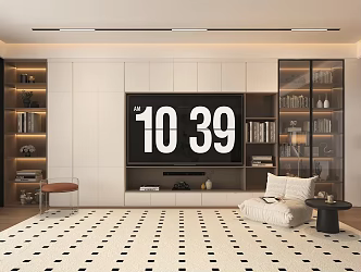 Modern TV Background Cabinet TV Background Cabinet TV Cabinet TV Decorative Cabinet Bookcase Lazy Sofa Floor Lamp Decoration TV Background Wall Stool 3d model