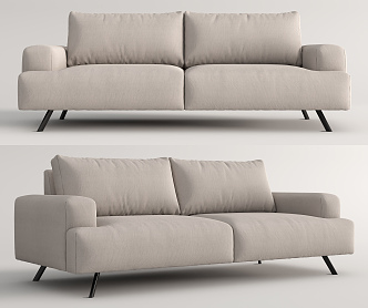 modern double sofa fabric double sofa 3d model