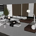 Modern Sofa Coffee Table Combination Sofa Coffee Table 3d model